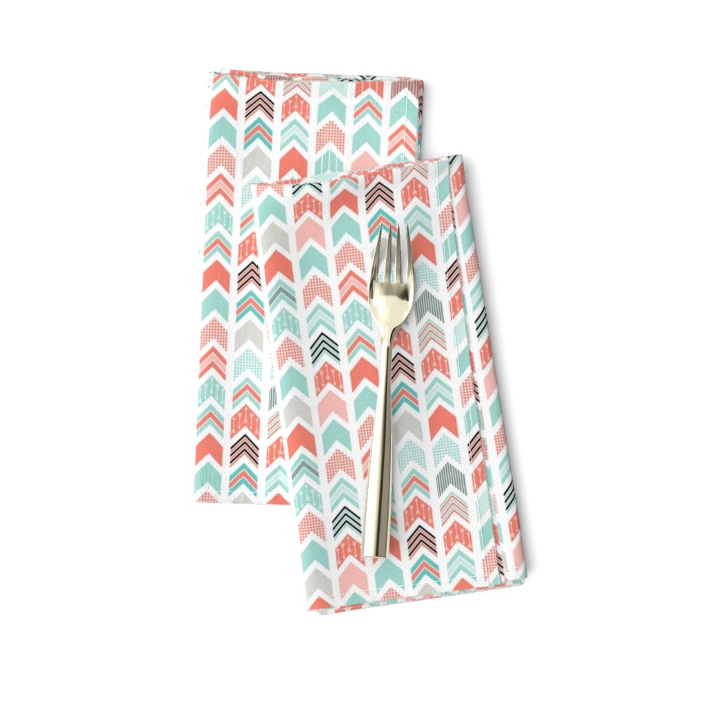 Chevron Arrow Pointer - Coral, Blue, Black