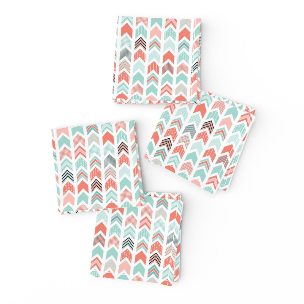 Chevron Arrow Pointer - Coral, Blue, Black