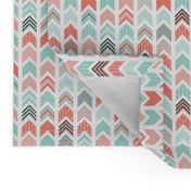 Chevron Arrow Pointer - Coral, Blue, Black