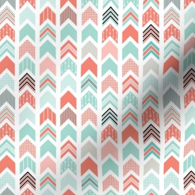 Chevron Arrow Pointer - Coral, Blue, Black