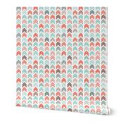 Chevron Arrow Pointer - Coral, Blue, Black