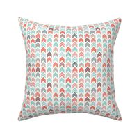 Chevron Arrow Pointer - Coral, Blue, Black