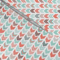 Chevron Arrow Pointer - Coral, Blue, Black