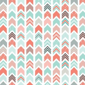 Chevron Arrow Pointer - Coral, Blue, Black