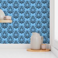  Sugar Skull Sphynx Cat Damask Blue