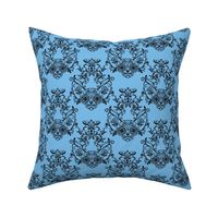  Sugar Skull Sphynx Cat Damask Blue