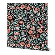 Nordic Suzani Floral (Coral Mint)