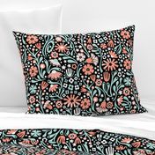 Nordic Suzani Floral (Coral Mint)