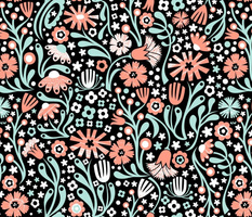 Nordic Suzani Floral (Coral Mint)