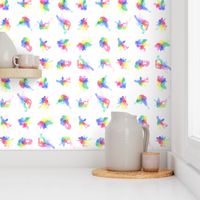 rainbow splash polka dots