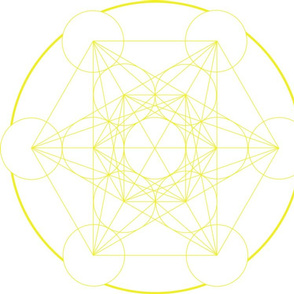 Yellow Plain_Metatrons_Cube 40cms diameter