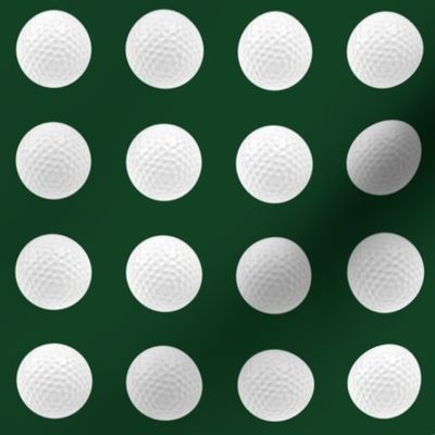 1" golf ball on forest green