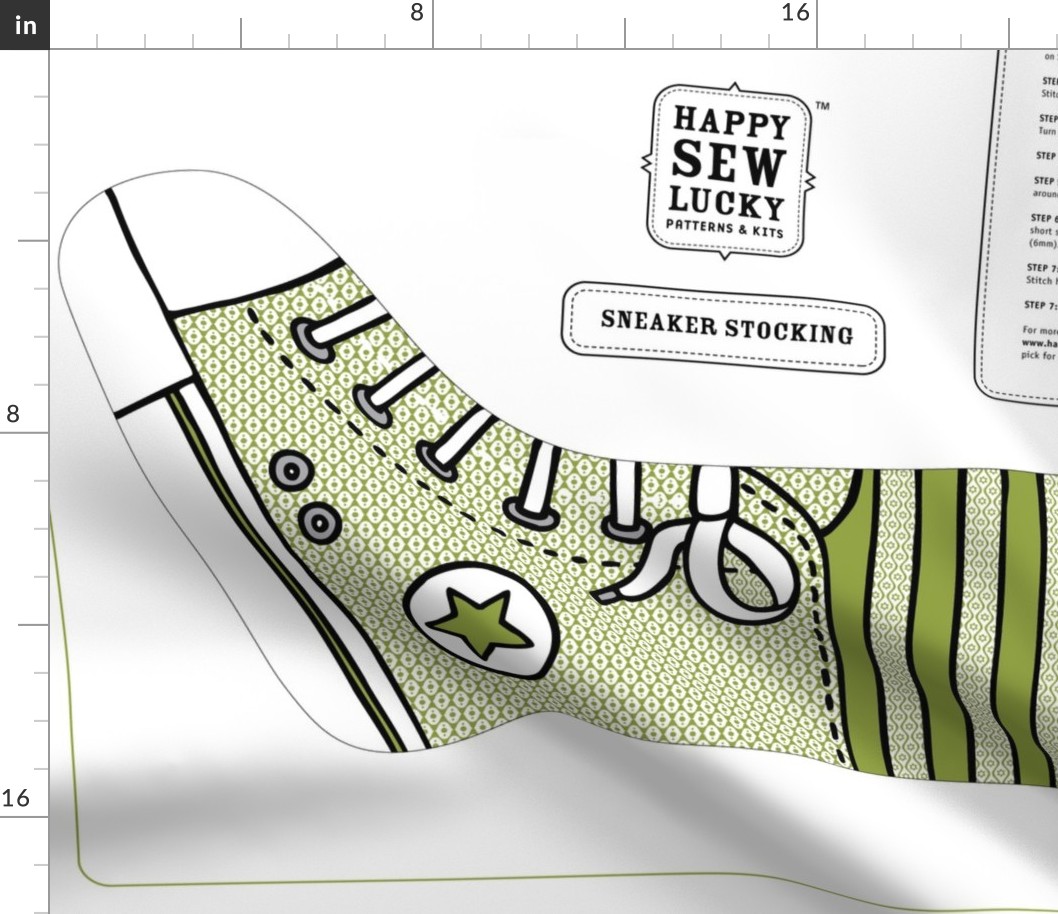 Happy Sew Lucky Sneaker Stocking - GREEN