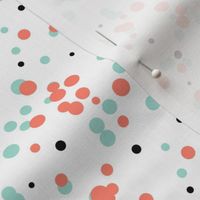 Coral, Mint & Black Dots 