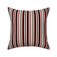 Beach Stripe - Coral-Black