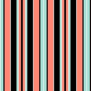 Beach Stripe - Coral-Black