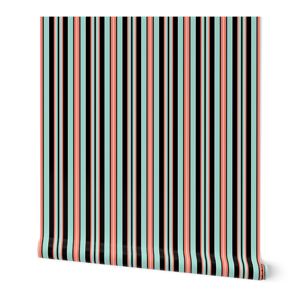 Beach Stripe - Mint-Black