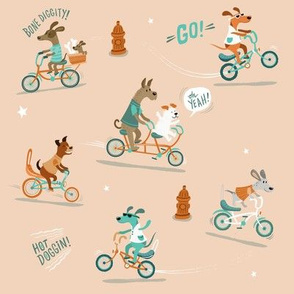 Dogs on bikes!