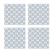 Grey Blue Ikat Damask