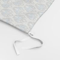 Grey Blue Ikat Damask