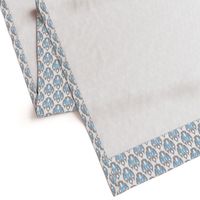 Grey Blue Ikat Damask