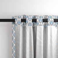 Grey Blue Ikat Damask