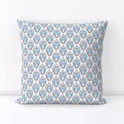 Grey Blue Ikat Damask