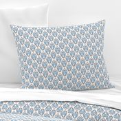 Grey Blue Ikat Damask