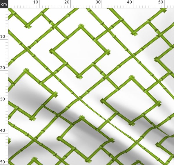 Set of 2 - Osaka Bamboo Trellis In Green by willowlanetextiles Trellis Dinner Napkins Chinoiserie  Asian  Cloth Napkins by Spoonflower