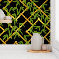 Nantes Bamboo Trellis / Gold Leaf