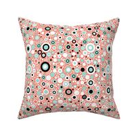 Spotty Dotty in Mint, Coral, Black and White