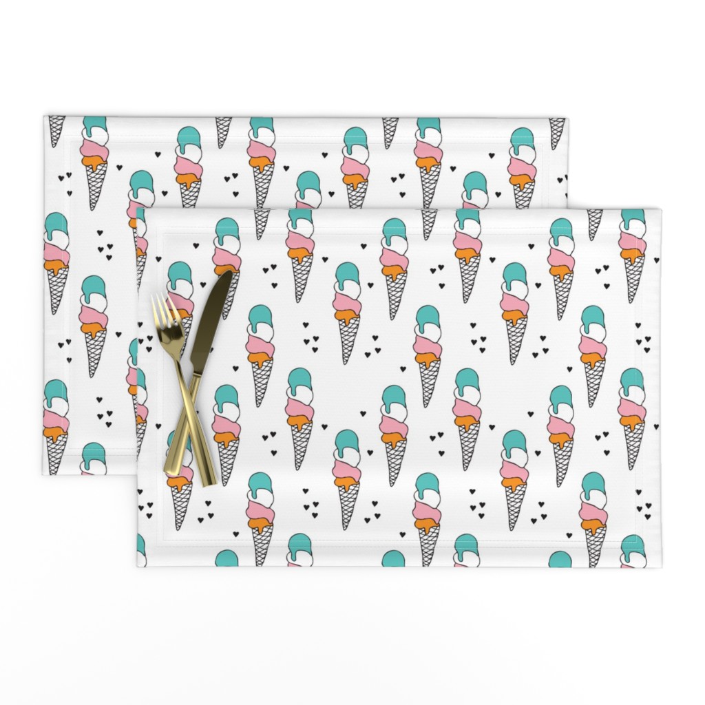 Cute ice cream popsicle cream cone cone candy illustration i love summer scandinavian illustration pattern