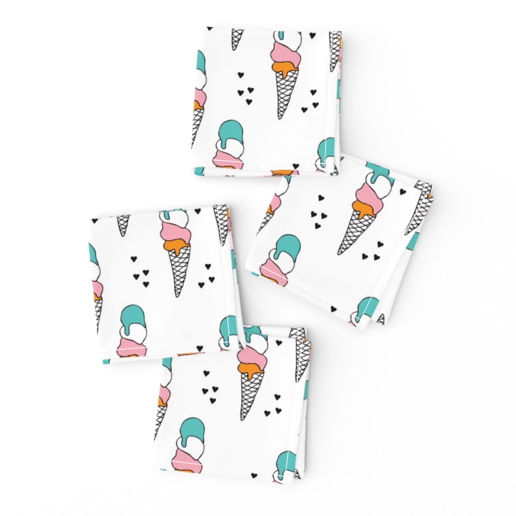 Cute ice cream popsicle cream cone cone candy illustration i love summer scandinavian illustration pattern