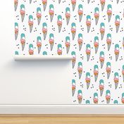 Cute ice cream popsicle cream cone cone candy illustration i love summer scandinavian illustration pattern