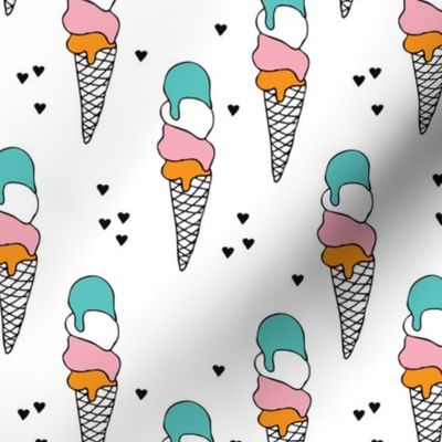 Cute ice cream popsicle cream cone cone candy illustration i love summer scandinavian illustration pattern