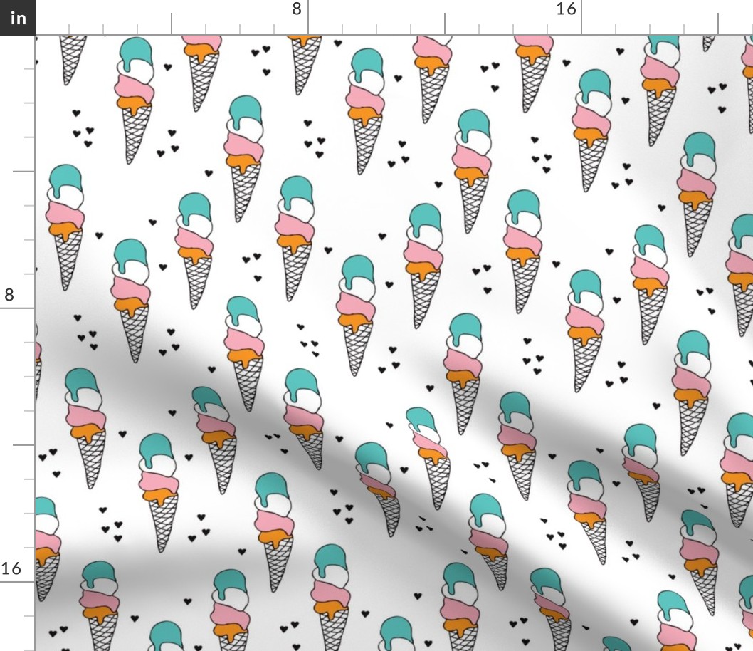 Cute ice cream popsicle cream cone cone candy illustration i love summer scandinavian illustration pattern