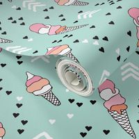 Cute geometric pastel ice cream popsicle cream candy illustration i love summer scandinavian illustration pattern