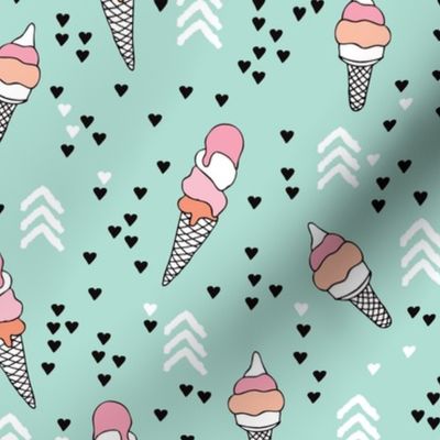 Cute geometric pastel ice cream popsicle cream candy illustration i love summer scandinavian illustration pattern