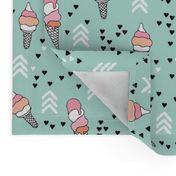 Cute geometric pastel ice cream popsicle cream candy illustration i love summer scandinavian illustration pattern