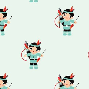 Adorable colorful indians arrows and feathers boy illustration pattern super hero theme