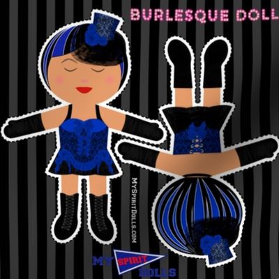 My Spirit Dolls Burlesque Blue Damask Small