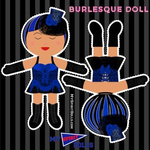 My Spirit Dolls Burlesque Blue Damask Small