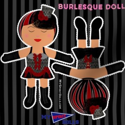 My Spirit Dolls Burlesque Red Noir Damask Small