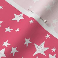 stars // french rose pink star fabric girls stars design 