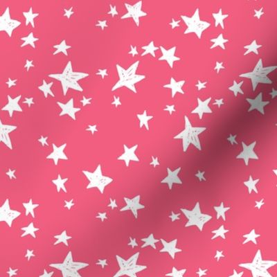 stars // french rose pink star fabric girls stars design 