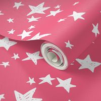 stars // french rose pink star fabric girls stars design 