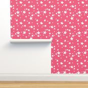 stars // french rose pink star fabric girls stars design 