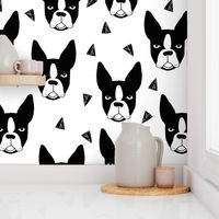 boston terriers // black and white dog fabric cute dogs