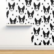 boston terriers // black and white dog fabric cute dogs