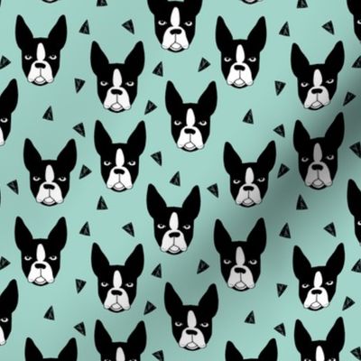 boston terriers // mint small dog print dog breed fabric cute dogs